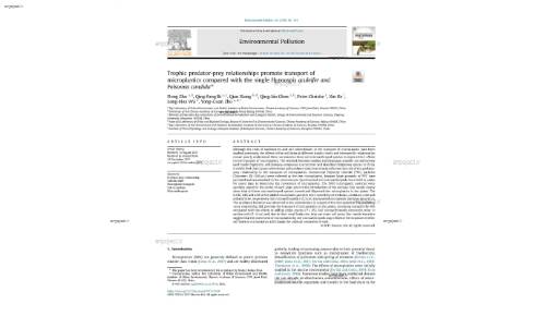 Trophic predator-prey relationships promote transport of microplastics compared with the single Hypoaspis aculeifer and Folsomia candida*